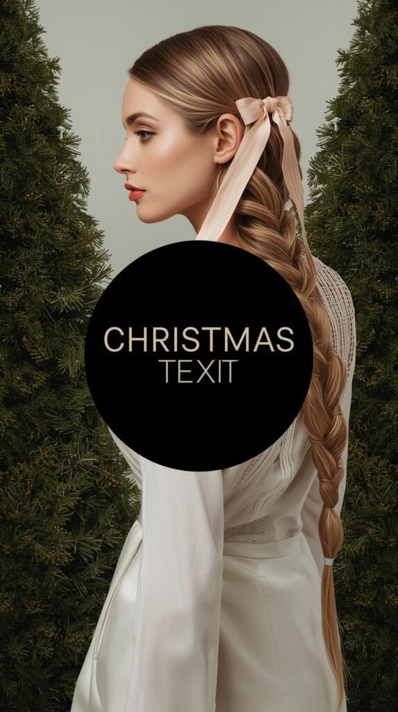 Waterfall Ribbon Braid on Layered Curls