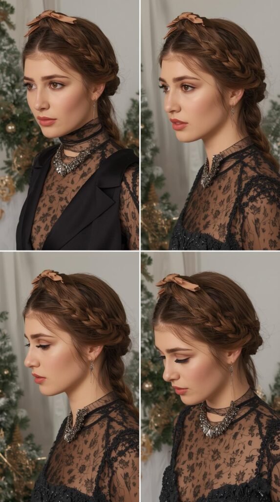 Braided Crown with Ribbon Highlights