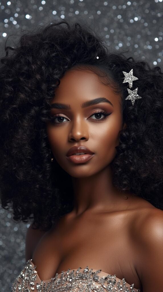 Big, Voluminous Curls + Twinkling Star Clips