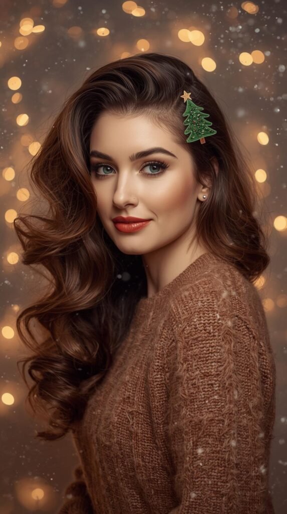 Voluminous Loose Waves + Christmas Tree Clip