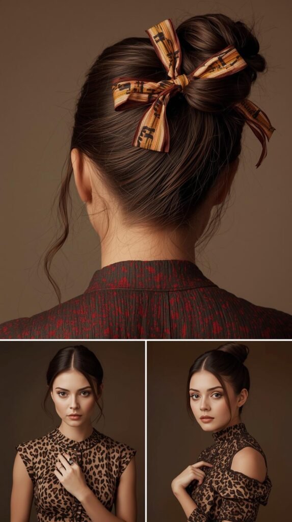 Messy Bun with Ribbon Weave