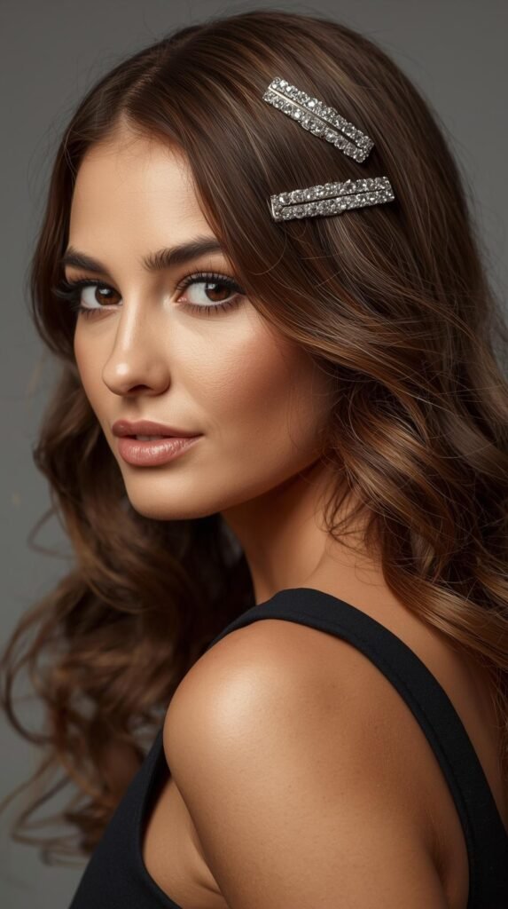 Classic Bouncy Waves + Glitter Barrettes