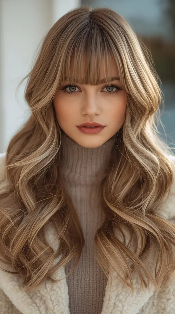 Classic Curtain Bangs with Soft Waves