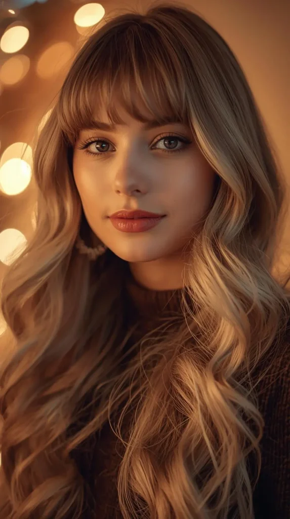 Soft Waves with Long Curtain Bangs