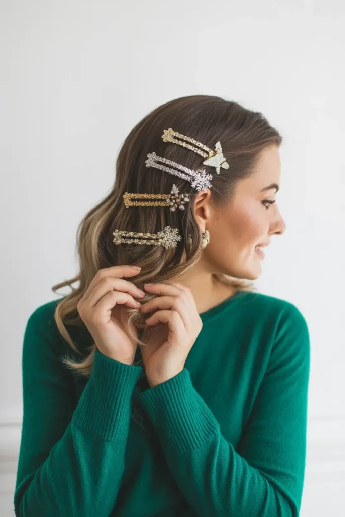 Low Sleek Bun with Gold Clips