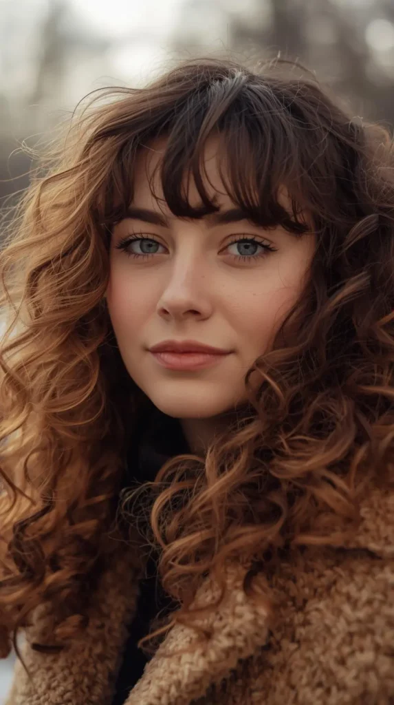 Side-Swept Bangs with Loose Curls