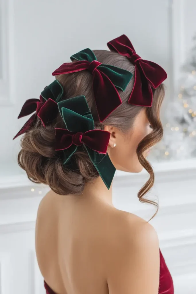 High Ponytail with a Velvet Bow