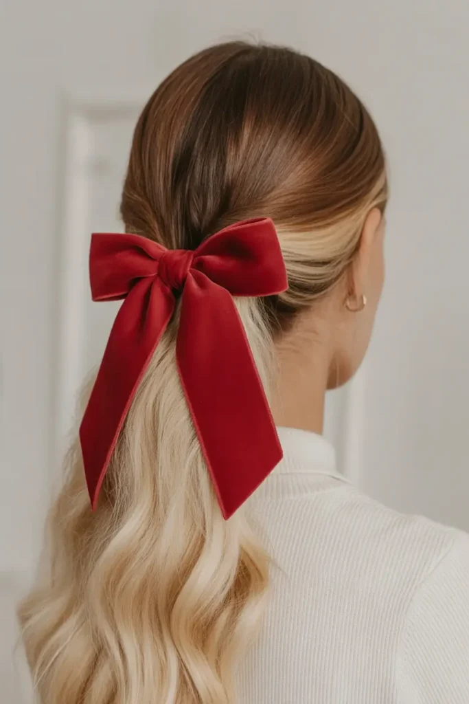 Braided Low Bun with Green & Gold Accessories