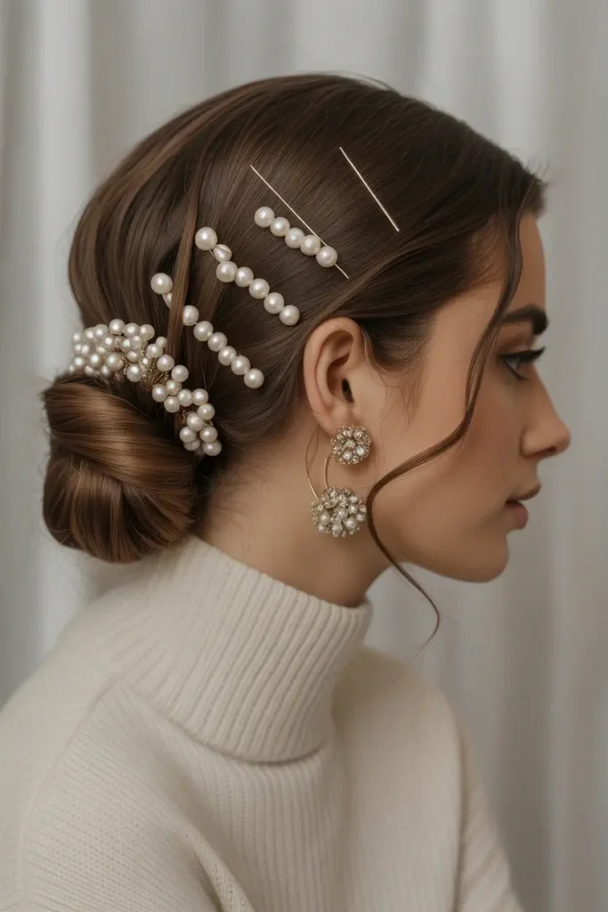 Half-Up Christmas Ribbon Look