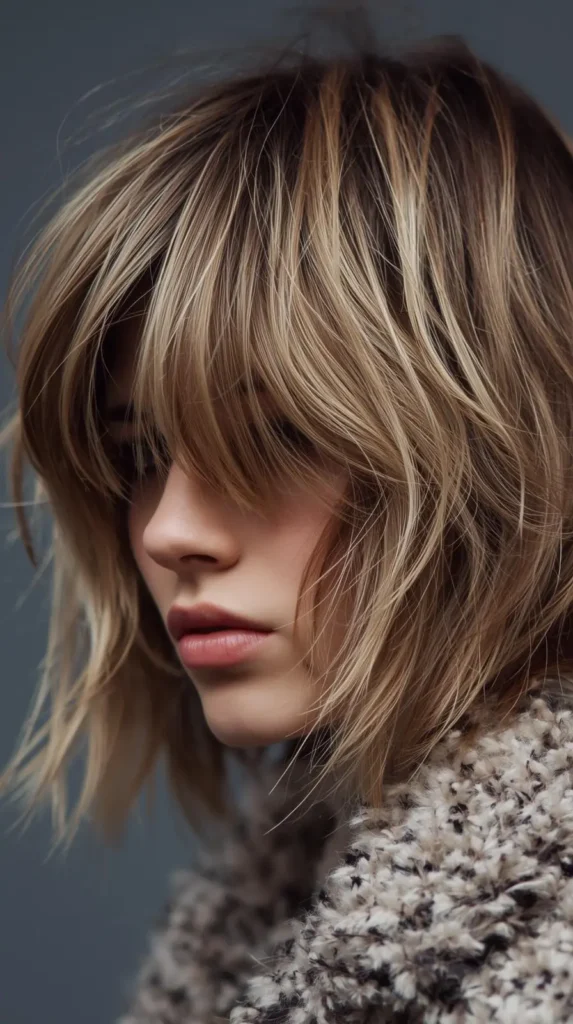 Shag Cut with Curtain Bangs