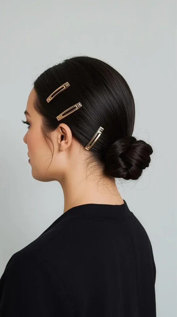 Twisted Side Bun with Crystal Pins